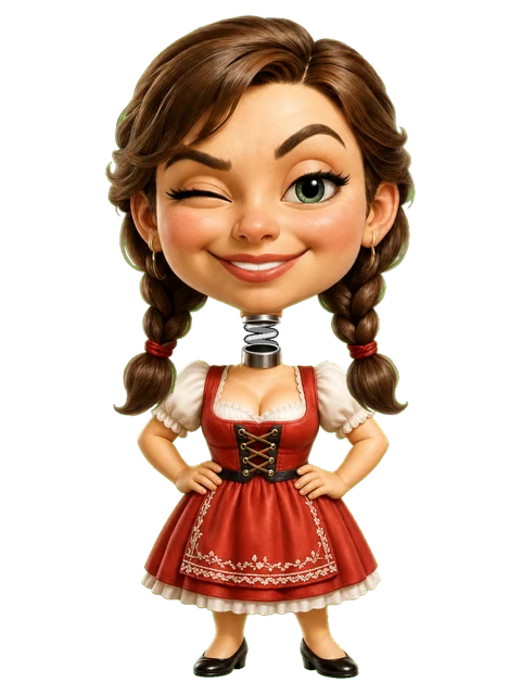 Die Oktoberfest-Figur Resi im roten Dirndl